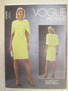 Vogue 1520 Badgley Mischka American Designer Dress Pattern 6-14 Attached Cape UC - Picture 1 of 2