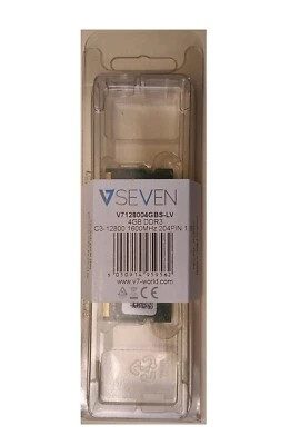 VSeven 4GB DDR3 PC3-12800 - 1600Mhz Notebook Memory Module - V7128004GBS-LV - Image 1 of 2