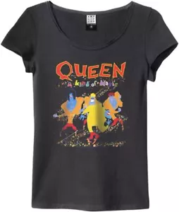 Amplified Queen A Kind Of Magic Ladies Charcoal T Shirt Queen Ladies Fitted Tee - Picture 1 of 1