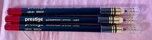 3-Pack New Prestige Waterproof Lipstick Lip Liner 01 Brick (Dark Red, Full Size) - Picture 1 of 1