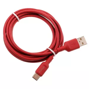 Red 6ft USB-C Cable Charger Cord Power Wire for Cell Phones - Picture 1 of 6
