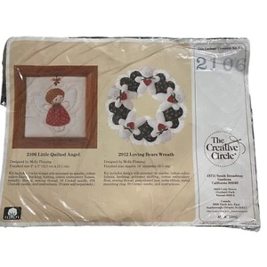 The Creative Circle Embroidery Kit Number 2106 Little Quilted Angel Vintage NEW - Picture 1 of 4