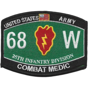 25th Infantry Division Military Occupational Specialty MOS Patch 68W Combat - Picture 1 of 6