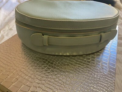 Bolsa de tren Estee Lauder 2003 vintage maquillaje de viaje estuche de artículos de tocador cremallera azul Foto 1 de 4