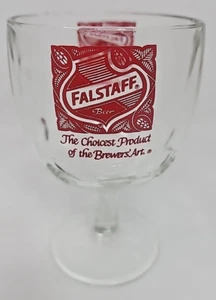 Vtg Falstaff Glass Beer Goblet Thumbprint Streamed Dimples Carnival U272-11 - Picture 1 of 8