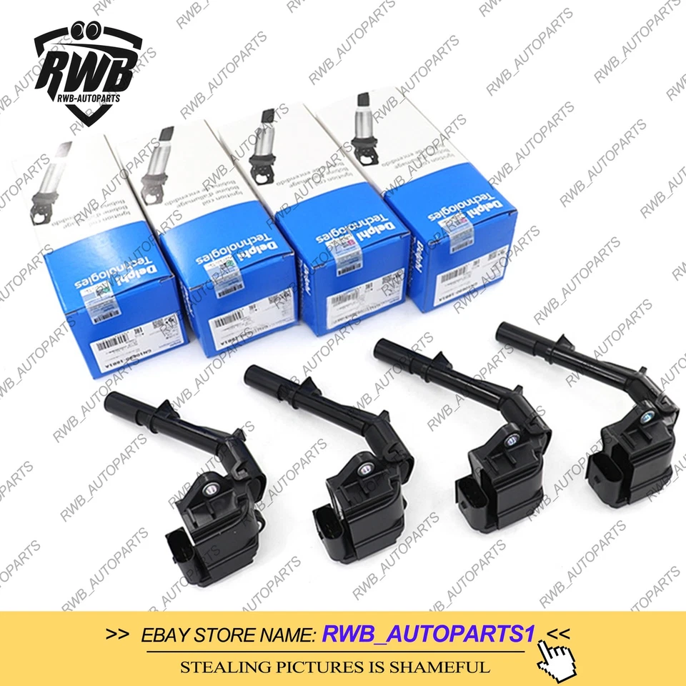 Bobina de encendido 4 piezas DELPHI para Mercedes-Benz C300 E300 CLA250 2,0 L A2749060600 Foto 1 de 4