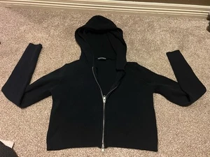 Brandy Melville Navy Blue Oversized ONE SIZE Christy Zip up Hoodie Jacket - Picture 1 of 3