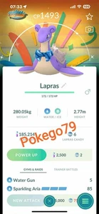 Pokemon Brillante Lapras Bufanda Tiene Estacional (Fondo Especial Delicioso) - Imagen 1 de 1