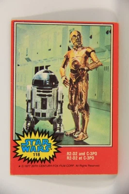Star Wars 1977 Vintage Card #118 R2-D2 And C-3PO FR-ENG O-Pee-Chee L019830 - Image 1 of 2