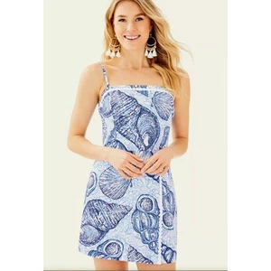 Lilly Pulitzer Jesse Romper Blue Peri Pop Up Stuffed Shells Cotton Size 0 - Picture 1 of 11