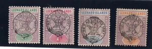 LEEWARD ISLANDS 1897 1/2d - 4d QV JUBILEE OVERPRINT sg 9 - 12 LMM c £82 - Picture 1 of 2