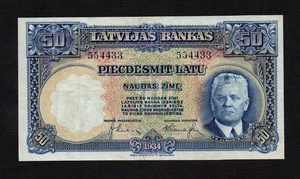 50 Lats 1934, Lettland, Ulmanis - Bild 1 von 2