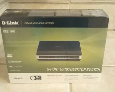 New Ethernet Broadband Router D-Link 5 Port Desktop Switch DES-1105 - Image 1 of 3