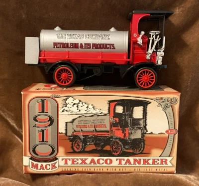 The ERTL Co "1910 MACK TEXACO TANKER" Die Cast Metal Coin Bank ~ New in Box - Image 1 of 4