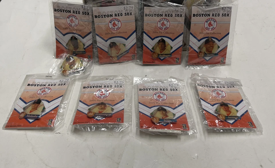 2004 Red Sox Pin Collection 25 Pins Issued by The Boston Globe Ortiz Fenway Park