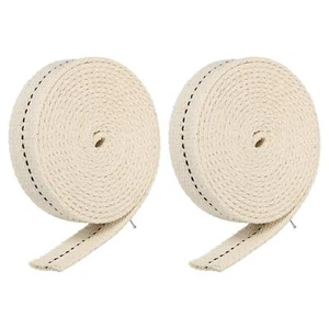 Algodón Aceite Lámpara Mecha 3/4" Ancho 2M Largo con Negra Puntada, 2 Rollos - Imagen 1 de 5