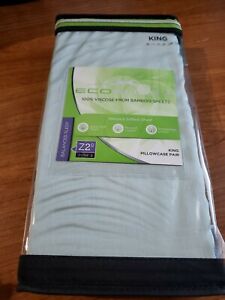 Ecosheex 100% Viscose From Bamboo Sheets King Pillowcases In Seafoam