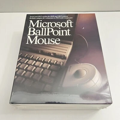 Vintage Microsoft Ballpoint Mouse 1990 Complete NEW SEALED - Image 1 of 4