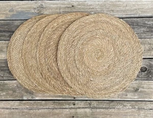 Carnival HANDMADE JUTE SEAGRASS NATURAL PLACE MAT SET of 4 - 40 cm - Picture 1 of 3