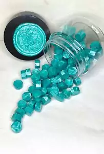 100 Stück Metallic Türkis Versiegelung Wachsperlen - Bild 1 von 3