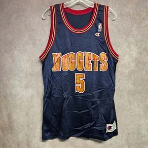 Vintage 90s Champion NBA Denver Nuggets Jalen Rose 5 Jersey Mens 44 L - Picture 1 of 7