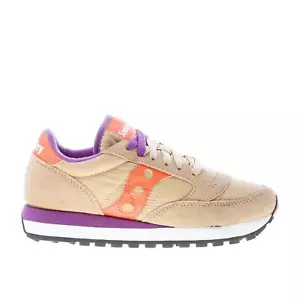 SAUCONY Mujer Zapatos Tela Beige y Gamuza Jazz Original Zapatillas Naranja Púrpura - Imagen 1 de 7