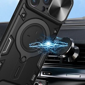 Funda con soporte de anillo duro híbrido magnético para iPhone 16 Pro Max 15 14 13 12 11 - Imagen 1 de 18