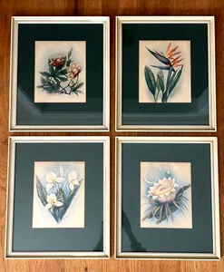 4 Ted Mundorff Airbrush Gemälde Drucke gerahmt Hawaii Blume Floral 50er Jahre - Bild 1 von 12