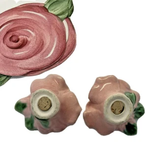 Rose-Shaped Thin Coasters & Vintage Salt/Pepper Shakers w/ Cork Stoppers - Picture 1 of 4