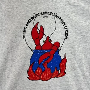 41st ANNUAL LOBSTER FESTIVAL 2005 Vintage Y2K Gildan Tag Adult Medium Gray - Picture 1 of 15