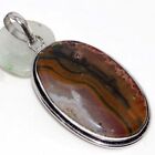 Stick Agate 925 Silver Plated Pendant 2.5" Special For Independence Day Au D695