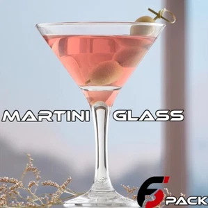 6x Bistro Misket Gafas Martini Vidrio Fiesta Cóctel Bebida Set 190 ml Transparentes - Imagen 1 de 6