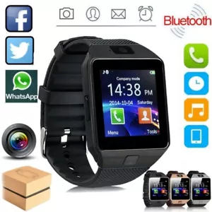 DZ09 Bluetooth Smartwatch w/Camera Waterproof Phone Mate For Android Samsung - Picture 1 of 16