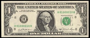 1981 $1.00 FRN H01000010B RADAR V-CH-CU - Picture 1 of 3
