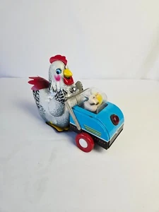 Blech Litho Henne und Hühner batteriebetrieben Spielzeug, ME 603, ohne Karton oder Eier, funktioniert - Bild 1 von 19