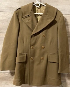WWII US ARMY OFFICERS’ WOOL JEEP MACKINAW COAT BIN#S2F - Picture 1 of 11