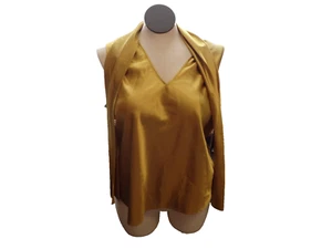 Kasper Womens Blouse XL Gold Sleeveless Top - Picture 1 of 14