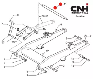 CASE IH Original - PIN Ladearm - 85801087 50,6 mm Außendurchmesser x 1057 mm L - Bild 1 von 1