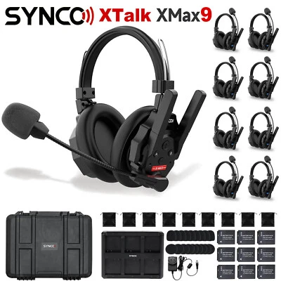 SYNCO Xtalk XMax9 X9 2.4G Full Duplex Wireless Intercom Headset System 9-Person - Image 1 of 4