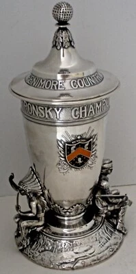 GORHAM FIGURA ESTERLINA ÚLTIMO DEL TROFEO DE GOLF MOHICAN FENIMORE COUNTRY CLUB    Foto 1 de 4