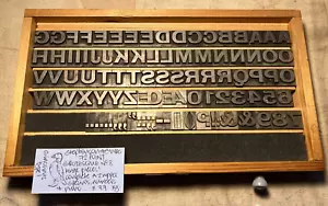 HUGE! 72 POINT S&B GROTESQUE No. 8 COMPLETE A-Z & NUMBERS LETTERPRESS PRINT TYPE - Picture 1 of 8