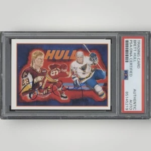 1991 Upper Deck Heroes Checklist #9 Brett Hull Autograph PSA DNA Authentic Auto - Picture 1 of 2