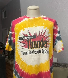 Vintage 90s Baltimore Thunder Taking The League By Storm Tie-Dye T-Shirt Size L - Bild 1 von 4