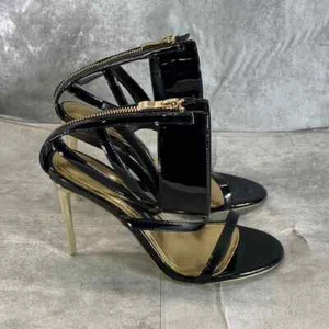 Sandalias de aguja Jessica Rich para mujer negras diosa cremallera trasera talla US7 - Imagen 1 de 10