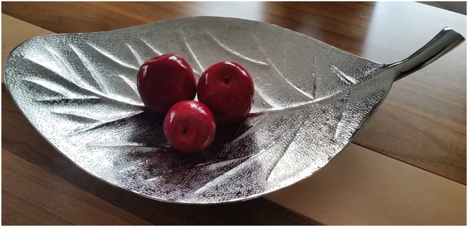 XXL Obstschale / Dekoschale aus Aluminium 56 cm Deko Dekoration Schale silbern - Bild 1 von 1