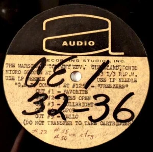 Audio Recording Studios Advertising Acetate; Cleveland Electric Illuminating Co. - Bild 1 von 2