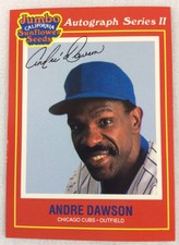 1991 Jumbo California Sunflower Seeds Baseball Card-Andre Dawson, Chicago Cubs