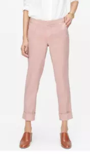 NYDJ Ankle Trouser in Stretch Linen Pink Size 12 Fashion Business Chic NWT READ - Picture 1 of 6