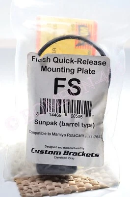 CUSTOM BRACKETS FS FOR SUNPAK FLASHES BARREL TYPE. - Image 1 of 3