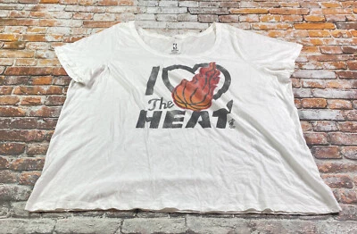 Miami Heat Shirt Ladies 22/24 White Short Sleeve NBA Casual Tee Womens - Image 1 of 4